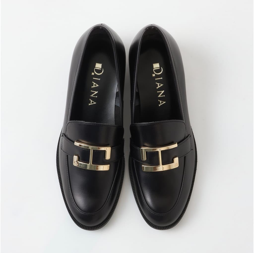 Diana Made in Size 136025600015 Low-Heel Flats, Japan, Black, 25.5cm,