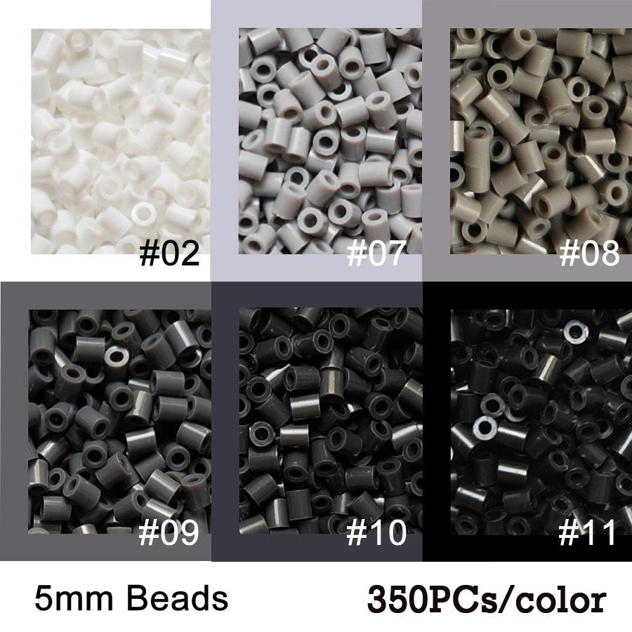 Non-Toxic 350Pcs/Color 5Mm Iron Beads Pixel Art Kit 6Color Black White For Kid Hama Perler Bead Diy Puzzles Gift Children Toys