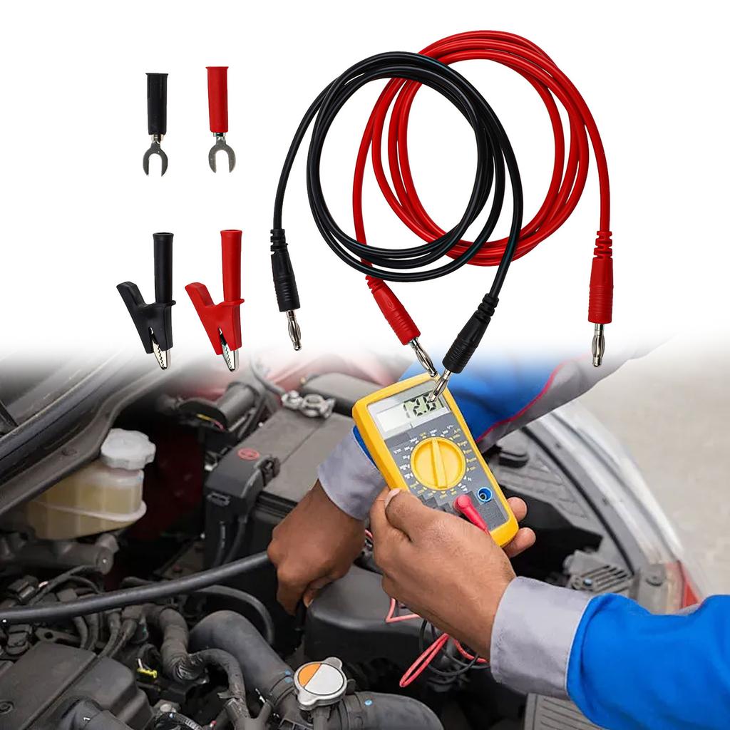 Conveniently Packaged 4mm Banana Connector Test Leads and Crocodile Clips for Enhanced Testing Efficiency Set of 6
