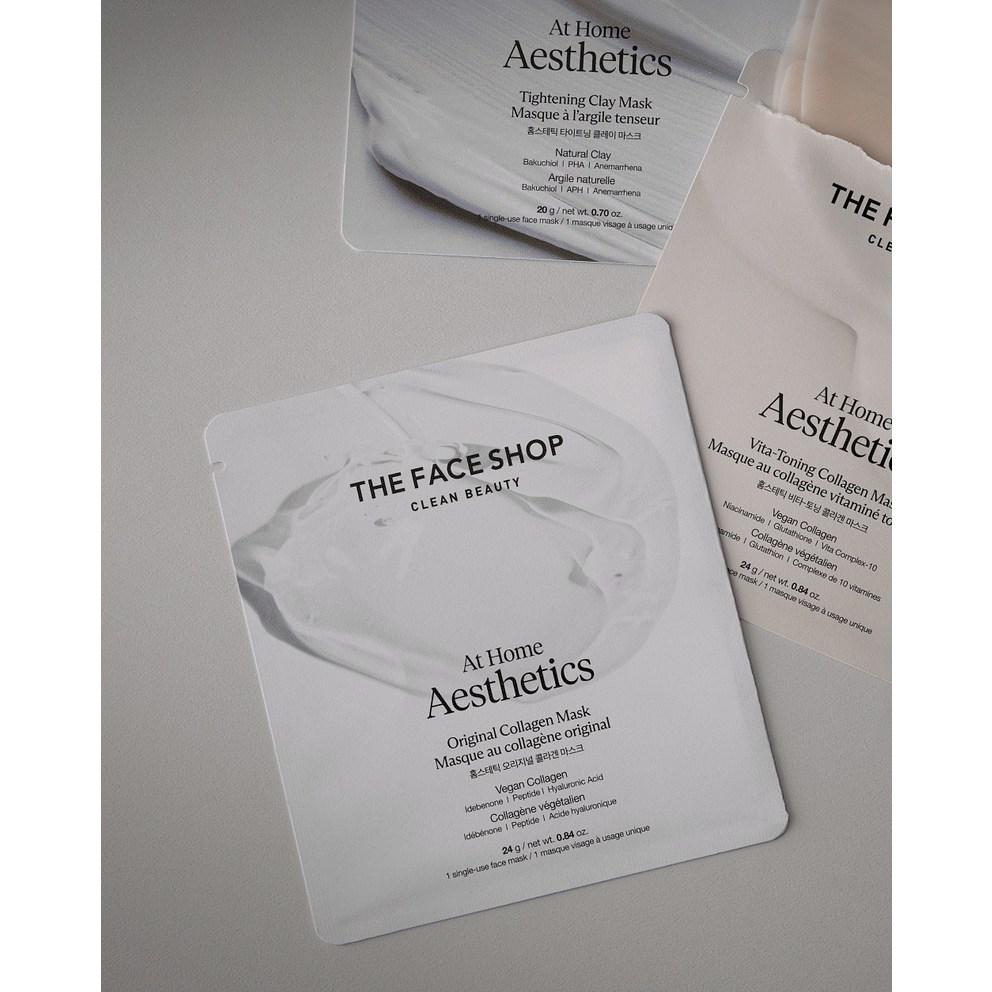 THEFACESHOP Homestetic Original Collagen Mask, 4 sheets, 1 pack