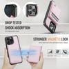 For iPhone 13 Pro Max 6.7 inch Leather Back Cover Compatible with MagSafe JEEHOOD J06 Phone Case with Card Bag RFID Blocking