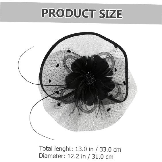 VALICLUD Mesh Yarn Flower Hair Clip and Headband for Women Tea Party Wedding Cocktail 1920s Flapper Special Occasion Accessory Black