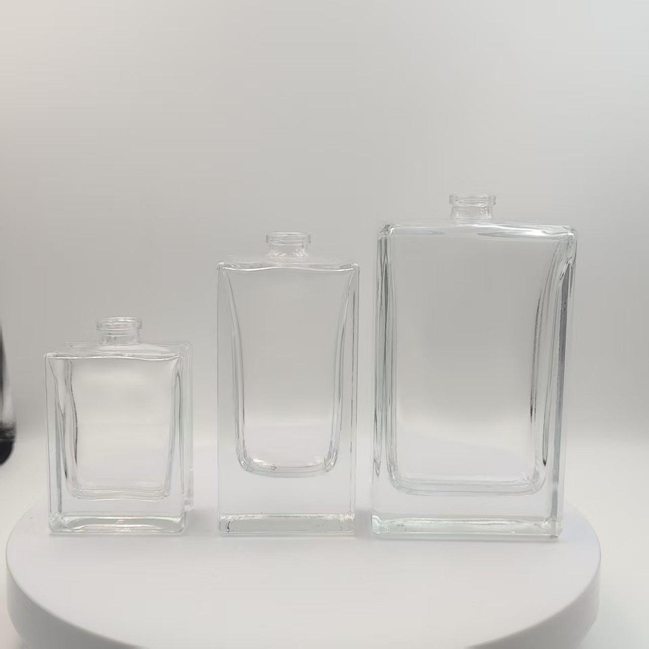 Clear Glass Flat Square Perfume Spray Bottle - Small Sample Size