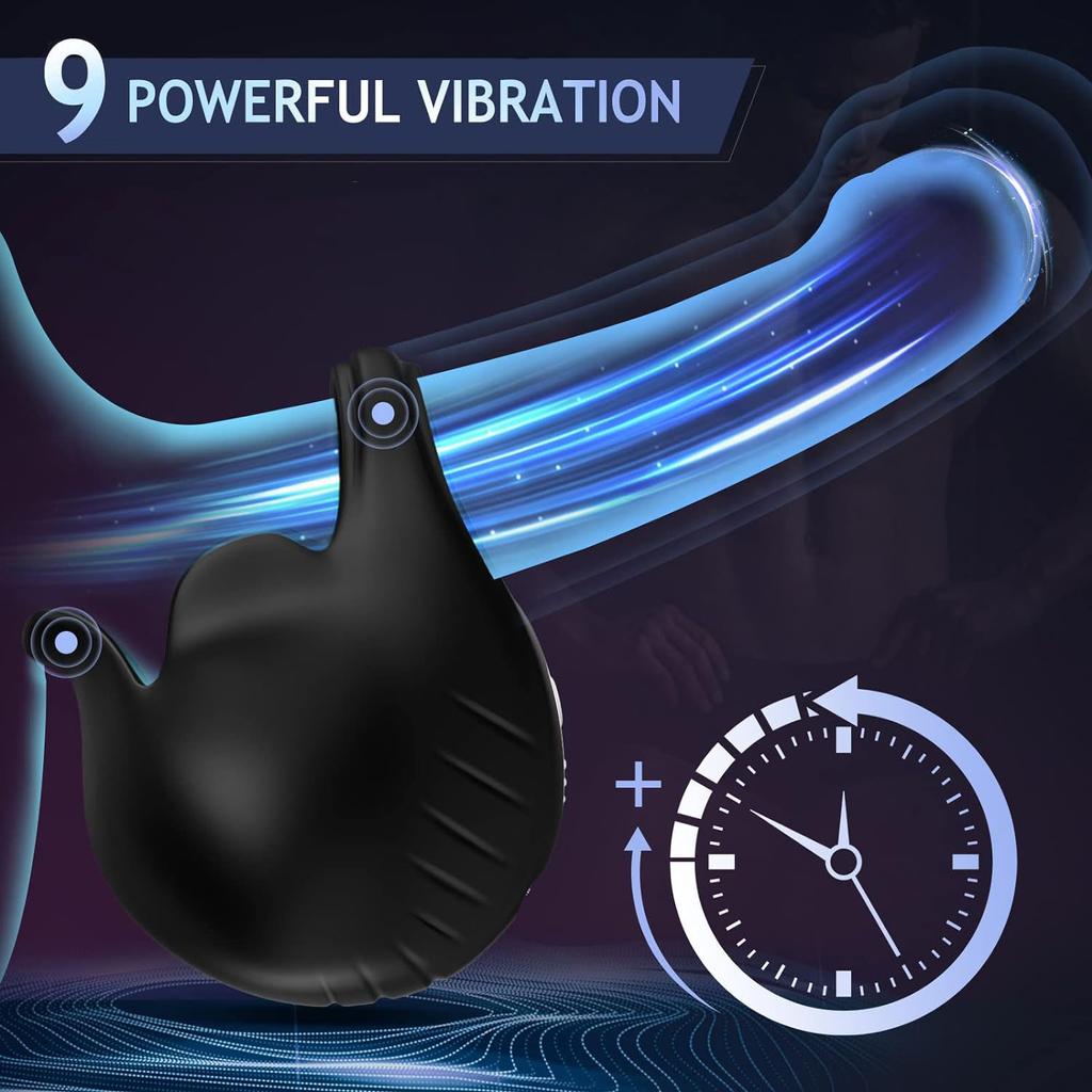 Cock Ring for Male Sex Toy Vibrator, Adult Male Couples Sex Toys for Men Silicone Penis Rings Pleasure with 9 Modes Vibrations