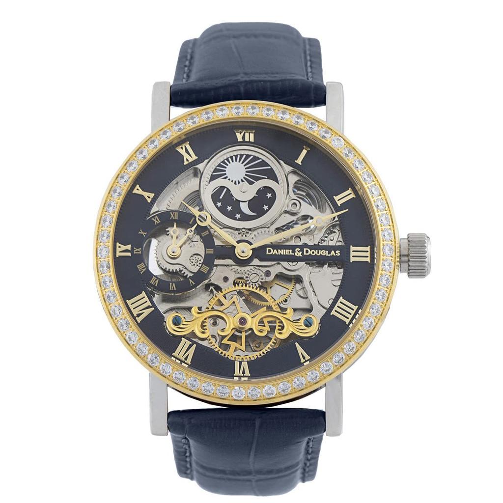 DANIEL & DOUGLAS Men's Automatic Skeleton Watch with Synthetic Diamonds (DD8806D-GPNV)
