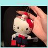 Navy Hellokitty Black Leather Bag Pendant Cute Kt Cat Keychain Decoration
