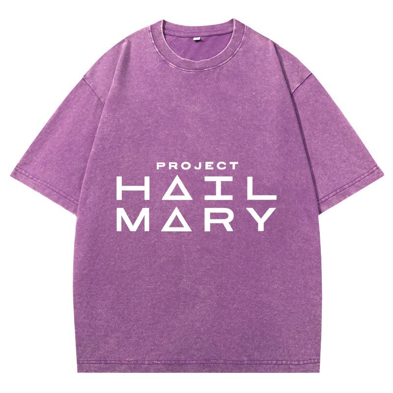 

Project Hail Mary Oversized Vintage Washed Tshirt Summer Harajuku Streetwear Graphic TShirt Short Sleeve Cotton Hip Hop Tshirt L