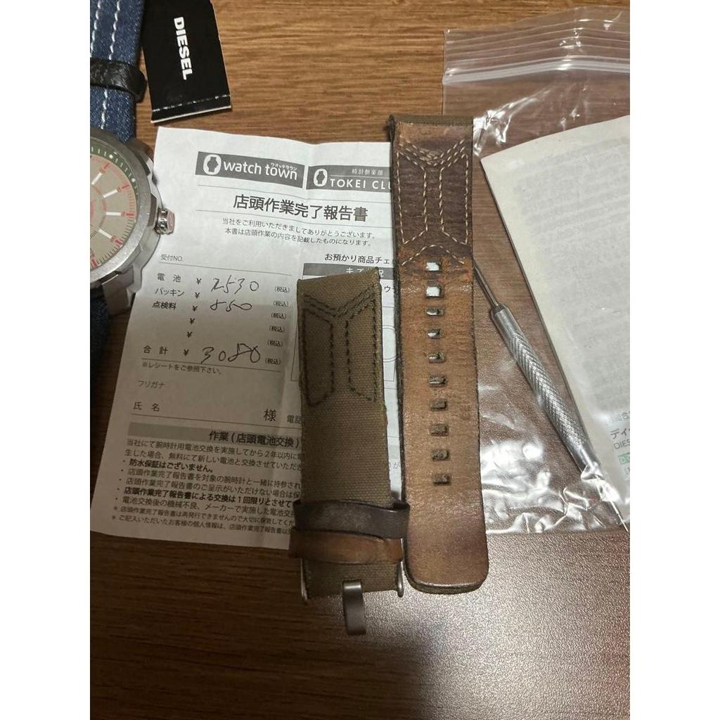 Used DIESEL Men's Watch Denim Belt 10BAR