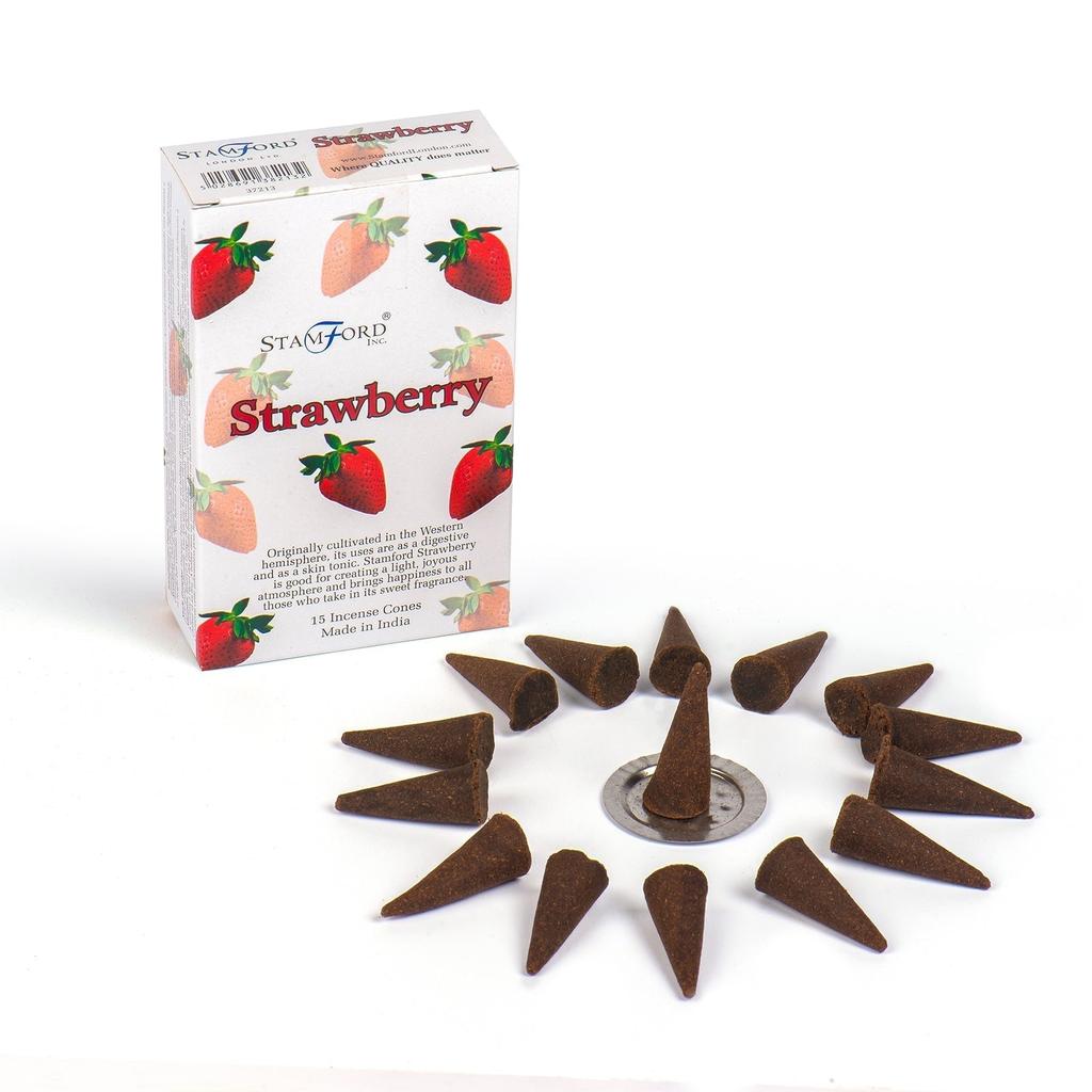 Strawberry Incense Cones 15 Pack Stamford