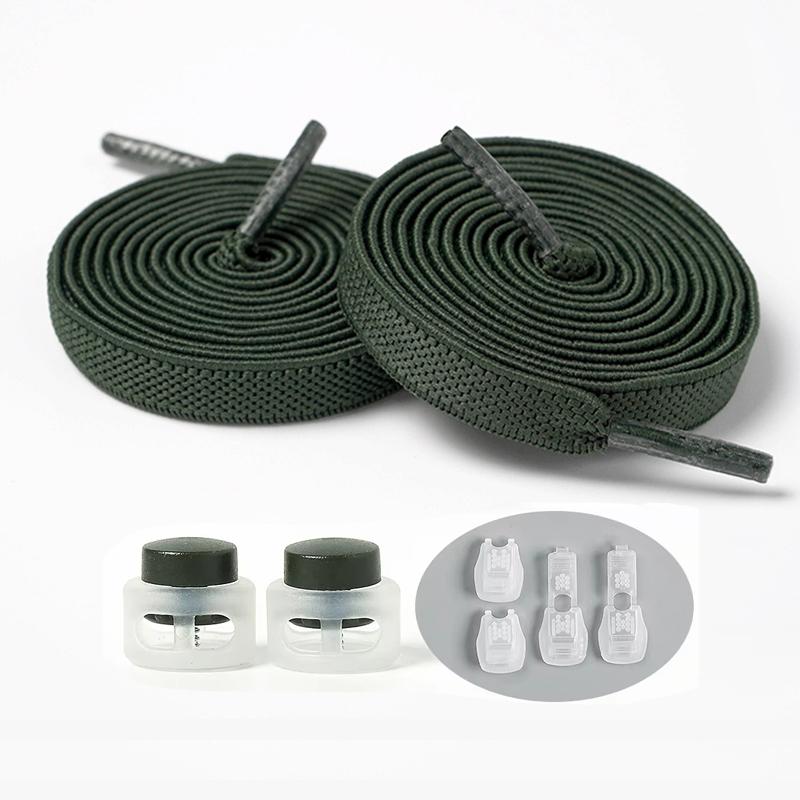 1Pair/3Pair NEW Round Snap Lock Shoelaces Without Ties Kids Flat Elastic Shoe Laces Adult Quick Shoelace Shoe Accessories
