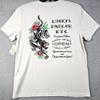 Lucky Brand TATTOO Parlor Košile Pánská Velikost L Bílá BIKER DIVE Bar Opotřebovaná s visačkou