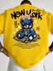 American Unisexs new summer Cool Bear Letter wealth print micro elastic breathable round neck Tshirt outdoor street style top