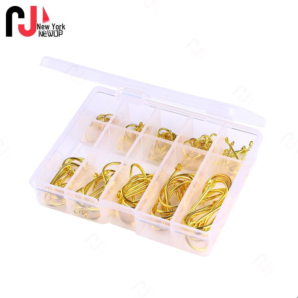 100-500pcs Lure Hook Set with Ise Ni Barb Single Hooks and Tubes In Box