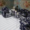 Miniature Desk Dollhouse Furniture Tea Coffee Table 1:12 Scale Miniature Clear Acrylic Table Modern Waterfall Minimalist Style Accessories Mini