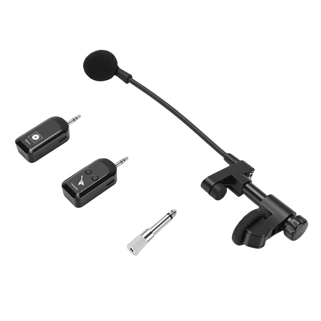 Wireless Instrument Microphone 2.4G Violin Cello Guitar Clip On Condenser Mic for Stage Performance Band