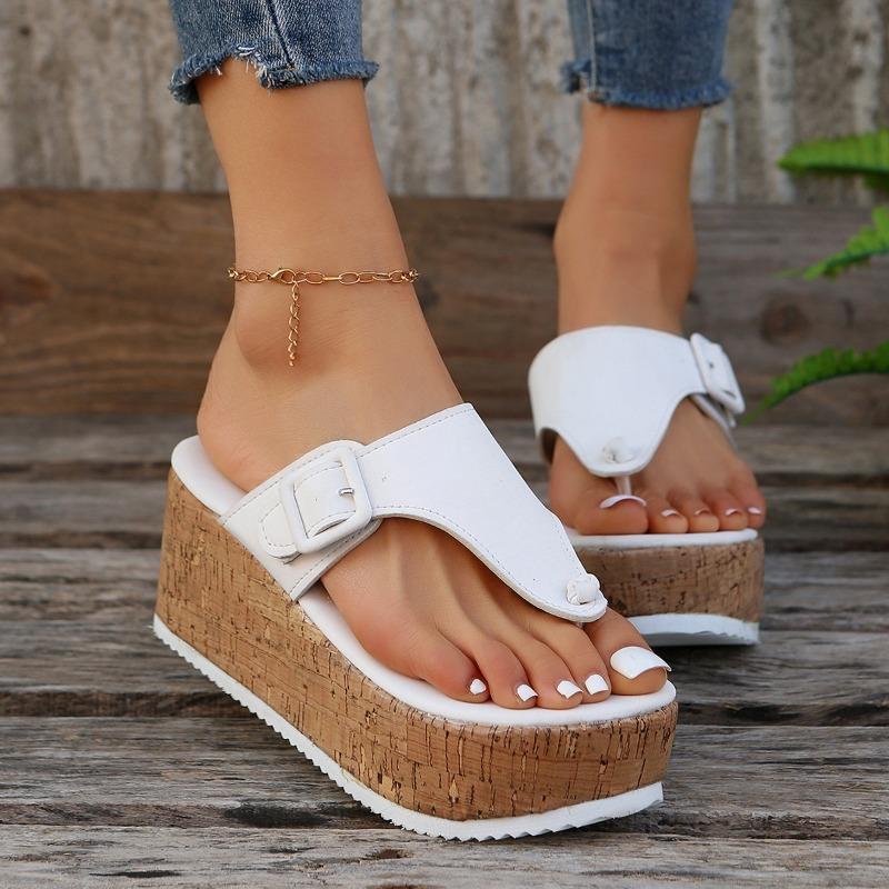 Designer Slippers Women's Flip-flops Wedges High Heeled Slippers Summer Pinch Toe Casual Slippers for Women Platform Sandalias