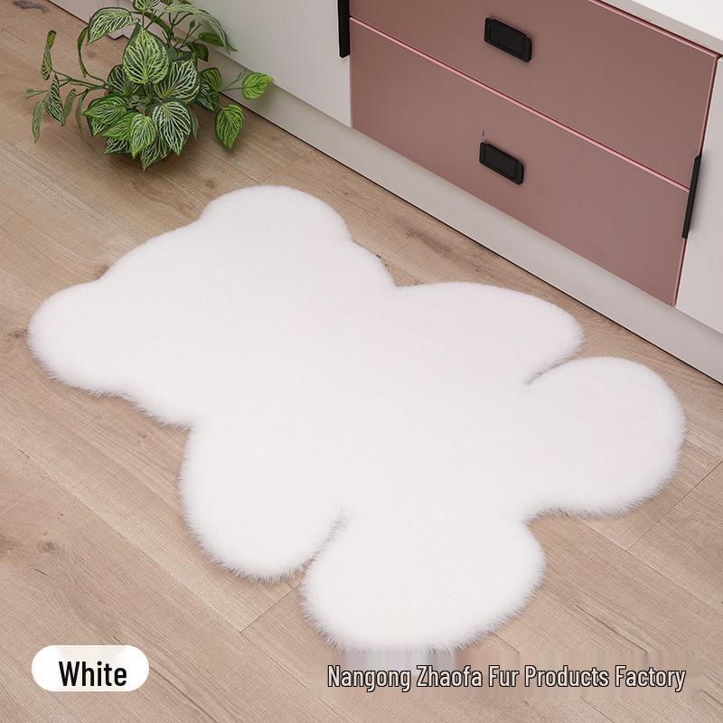 Inspired Faux Rabbit Fur Bear Rug - Plush Decorative Rug for Bedroom or Kids’ Room