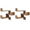 VidaXL Corner Wall Shelves 2 Pcs Old Wood 40x40x49.5 Cm, Wall Shelf, Hanging Shelf, Hanging Wall Shelf, 856607