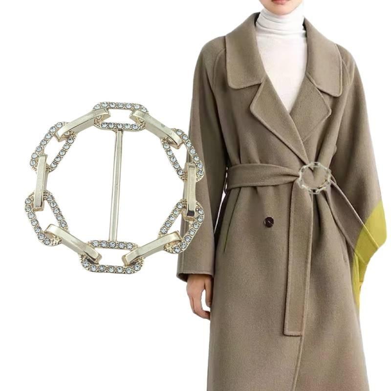 Premium Alloy Scarf Accessories Fashionable Large Buckle For Trench Coats