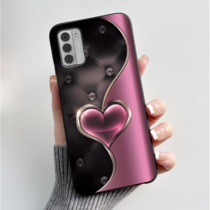 Custodia per Telefono Stampata Per Nokia G42/Nokia G310 5G/Nokia G60 5G/Nokia G100 Cover Guscio Morbido in Silicone Nero Custodie Carine con Fiori e Cartoni Animati