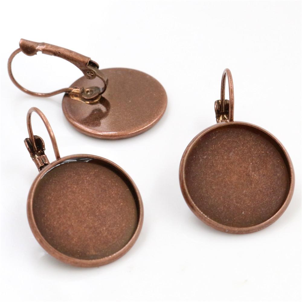 18mm 10pcs 9 Colors Plated French Lever Back Earrings Blank/Base,Fit 18mm Glass Cabochons,Buttons;Earring Bezels