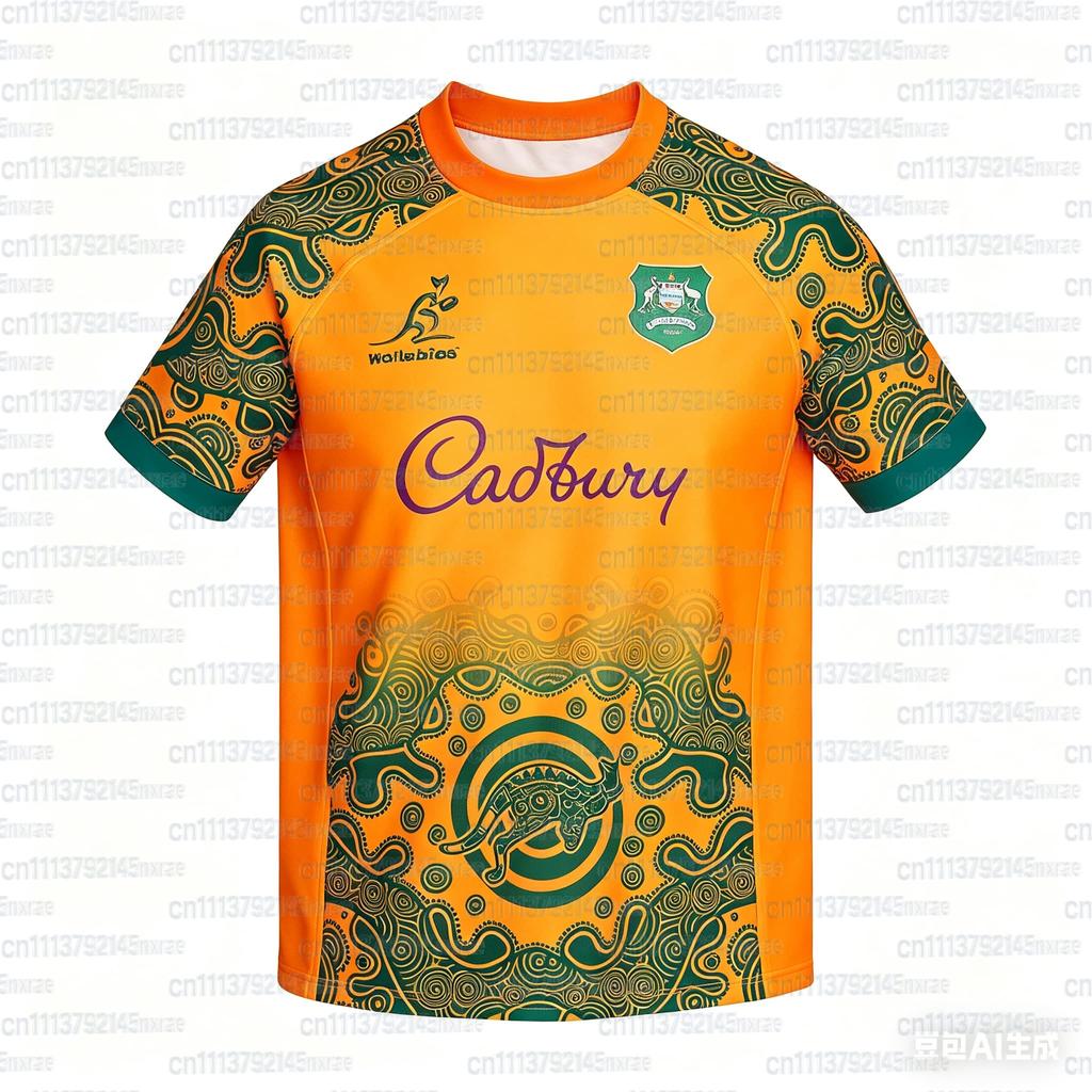 Australia Rugby Jersey Breathable Training Football Shirt Kangaroos Wallabies Retro Short Sleeve Uniform for Fans FamilyMatching