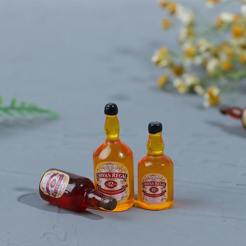 10Pcs Mini Wine Bottles Model Dollhouse Miniature 1:12 For Doll House Decoration