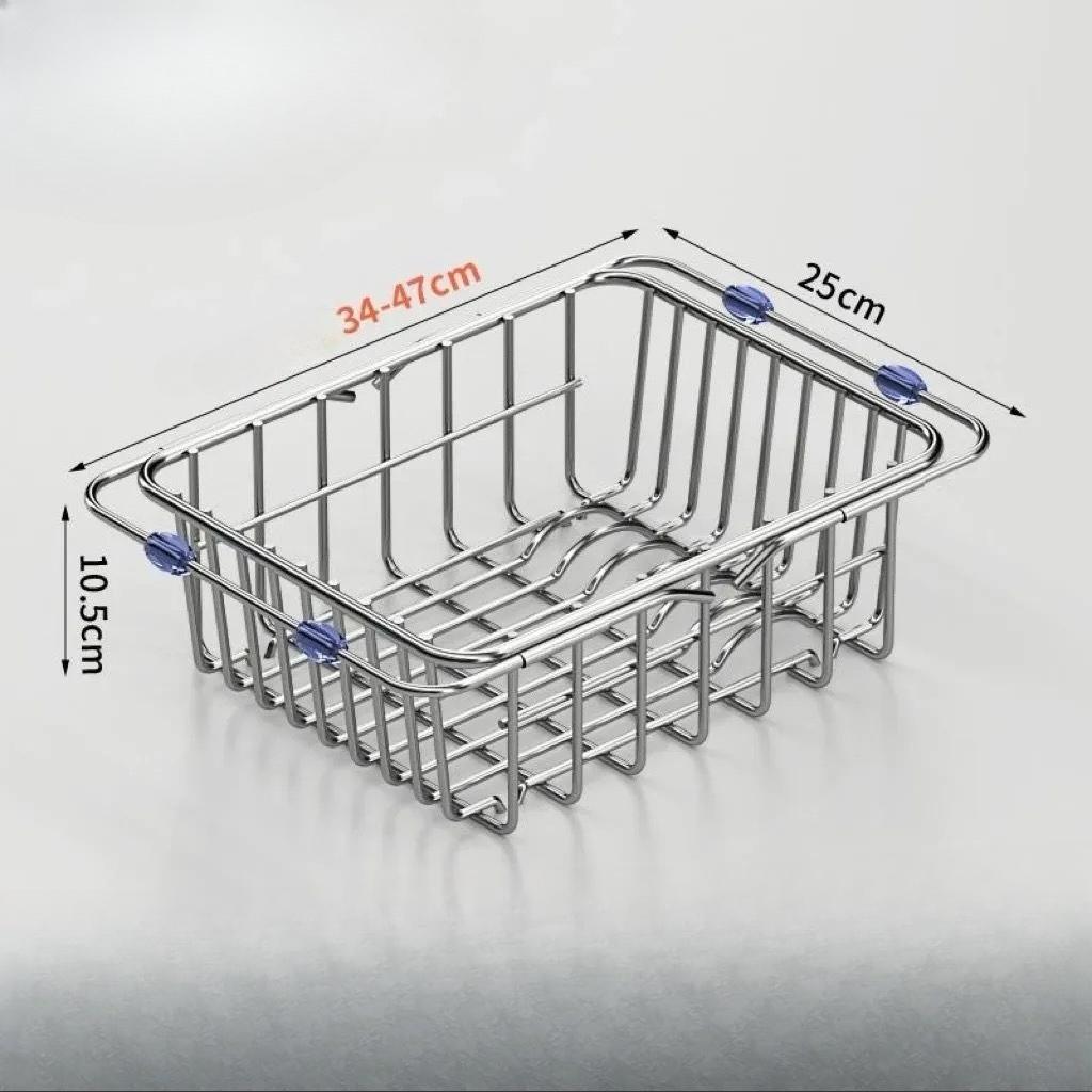 Sink Drain Basket Stainless Steel Dish Sink Vegetable Basin Telescopic Kitchen Storage Rack Dish Storage Rack Kitchen Supplies