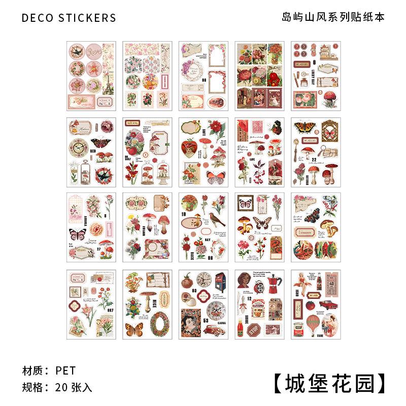 

20 pcs Vintage INS Large size Stickers book Decorative collage Scrapbooking Material hand made DIY Junk Journal Planner Sticker