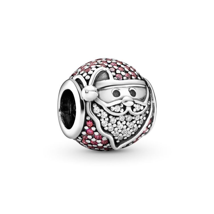 

Pandora Christmas Santa Joy Charm Unisex Charm 796385CZR Box,F,Silver/Red