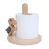 Solid Wood Creative Kitchen Tissue Holder Durable Standing Paper Roll Organizer  Table Top