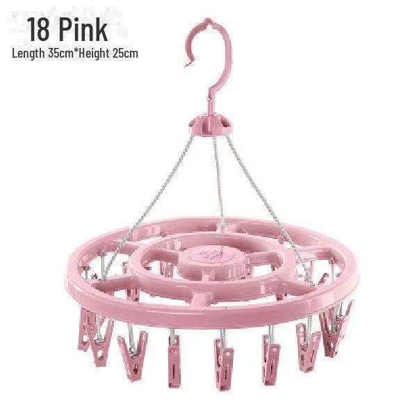 Windproof Folding Clothes Drying Rack with Clips for Socks and Underwear