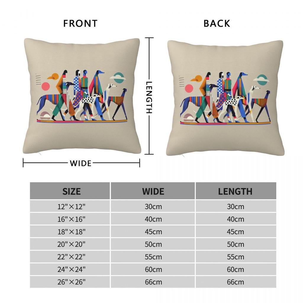 Greyhound Semaphore Whippet Sighthound Dog Square Pillowcase Pillow Cover Cushion Throw Pillow for Home Bedroom Car