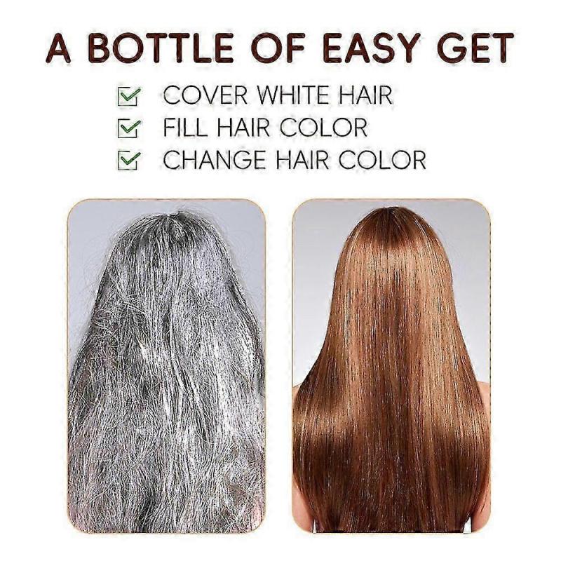 Herbal Black/Brown Hair Dye Shampoo 3 In 1 for Gray Hair, Instant Hair Color Shampoo for Women & Men, Black/Brown Hair Shampoo for 100% Grey Coverage