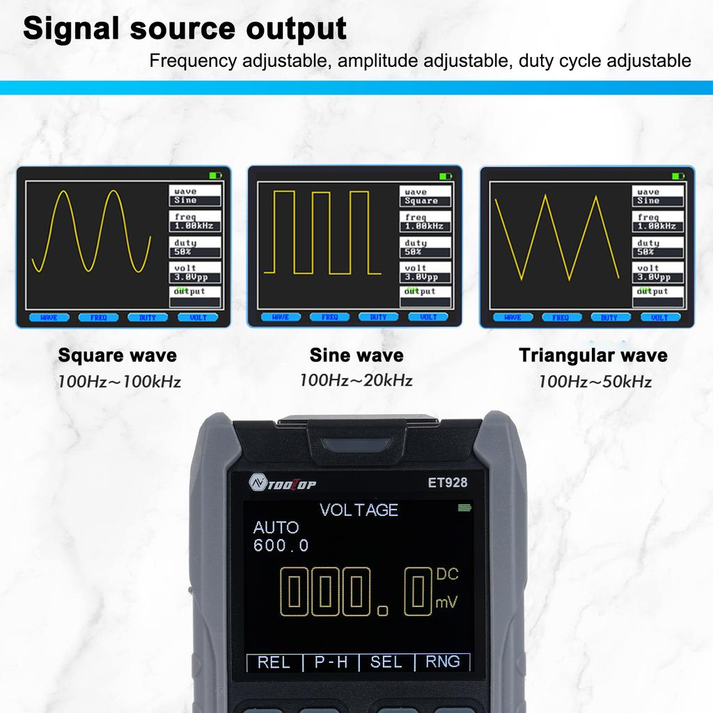 3in1 Oscilloscope Multimeter Signal Generator 6000 Digit Counting Electric Current Voltage Capacitance Resistance Diode