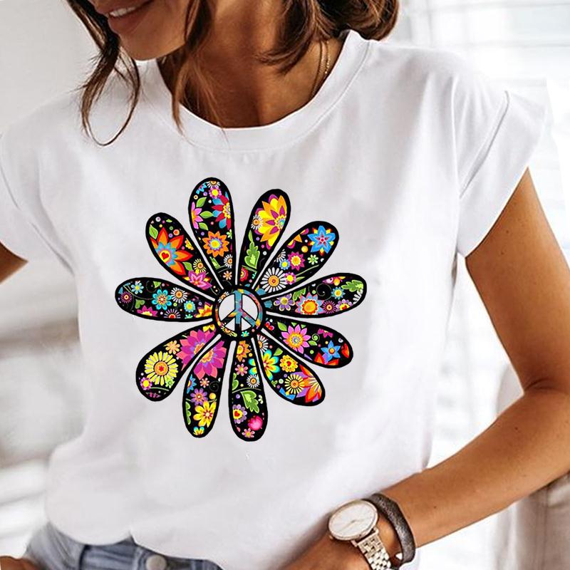 

Summer Fashion Tee Top Women Short Sleeve Dandelion Trend Lovely Style Cute Print T-shirt Lady Female Clothing Casual Graphic T-shirt 4XL