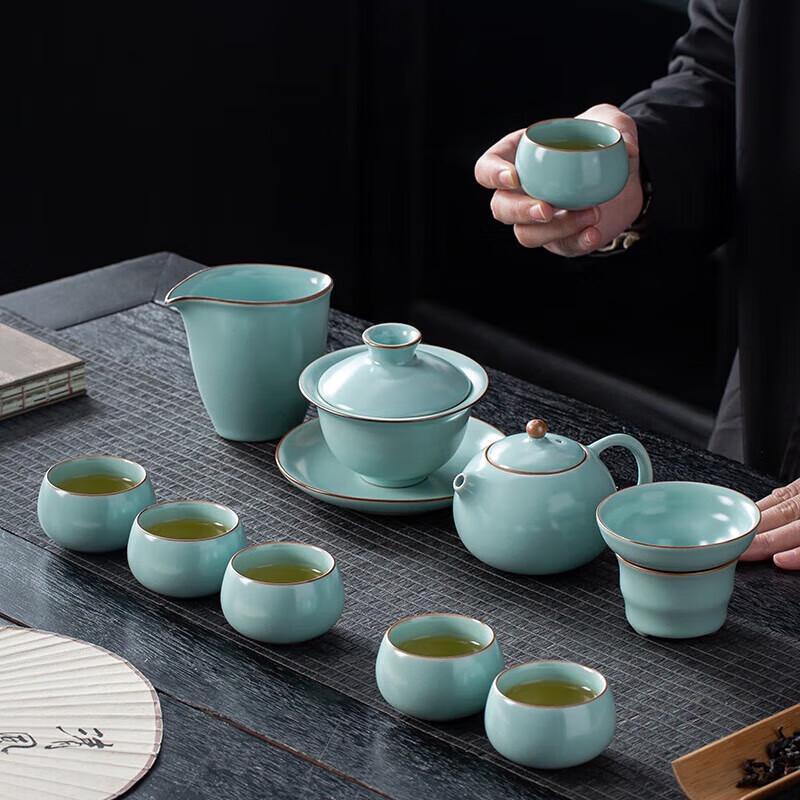CHANGSHEGNYUAN Imitation Song Ru Kiln Ceramic Tea Set