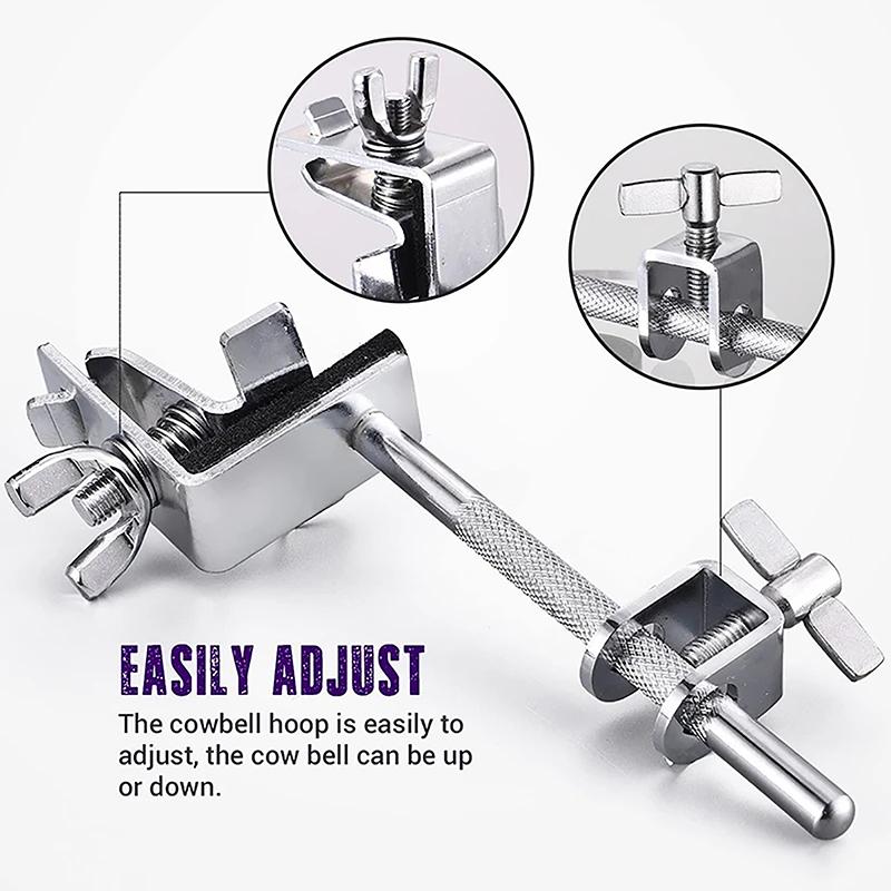 1Pc Drum Cowbell Holder Clamp Percussion Musical Instrument Support Clip Portable Professional Hardware Repairing Parts