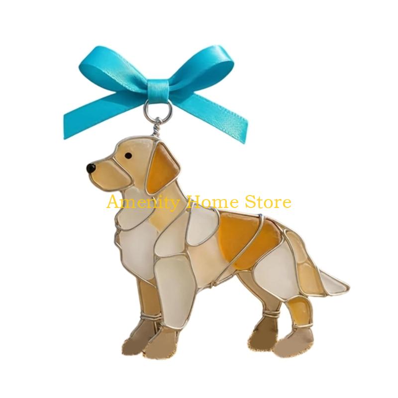 F26C Artistic Dog Sun Catcher Pendant Adds Brightness To Window And Room Decoration
