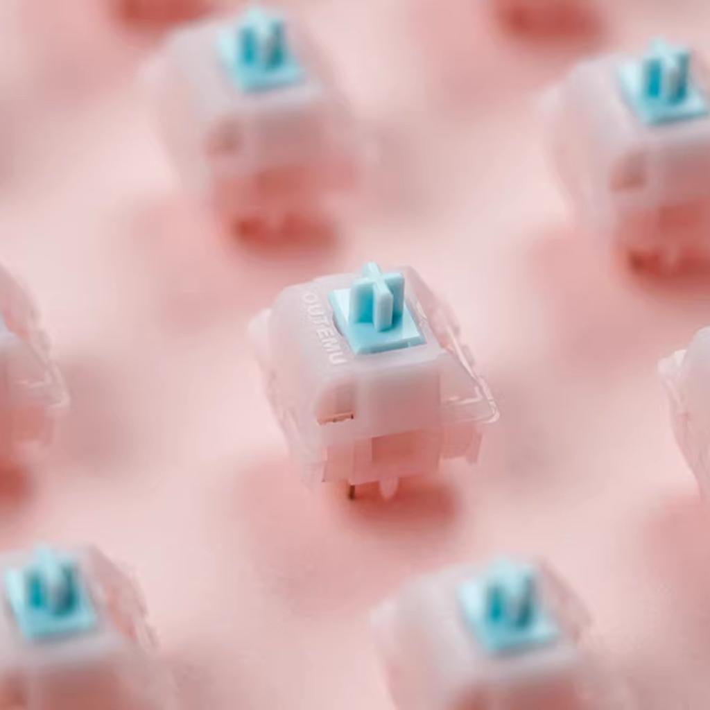 Outemu Kitty Silent Switch 5Pin Taktil 52gf Mechanische Tastatur Stummschalter Rosa Milchgehäuse Fabrikgeschmiert Hervorragendes Gefühl Benutzerdefiniert