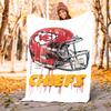 1pc Kansas City Chiefs Theme Design Flannel Blanket - 3D Printed Soft Warm, All-Season Lightweight Throw for Camping Travel Bed-080758