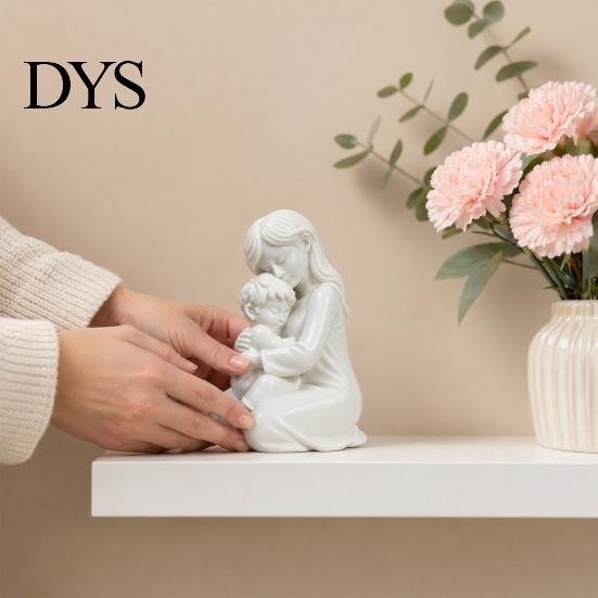 One-piece Molding Sculpture 3D Printed Mother And Baby Figurines Ornaments, Nordic Style Warm Mother-Child Burr-free Print Art Sculptures for