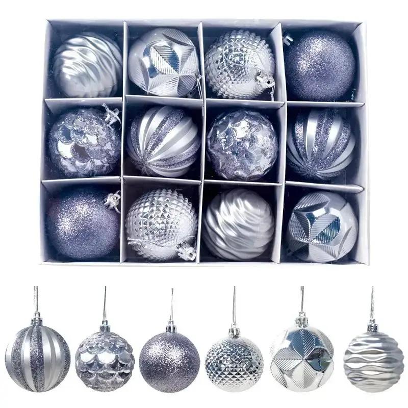 

12pcs/set Christmas Tree Ornament 6cm Christmas Tree Hanging Ball Pendant Colorful Ball Ornament New Year Home Decoration 6cm