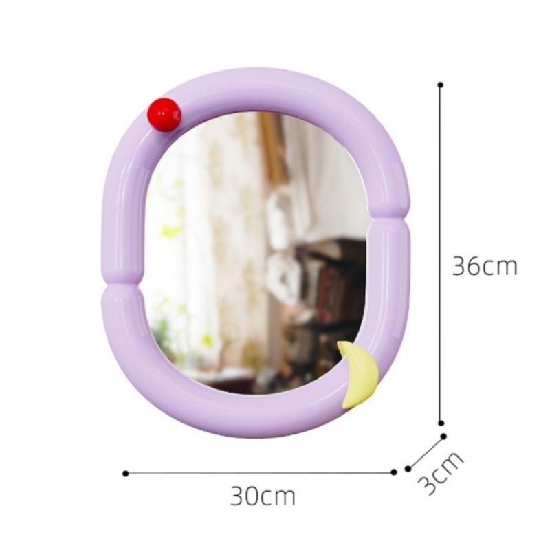 

Cute Mirror Round Mirrors for Makeup Bedroom Dressing Table Mirror Portable Wall Tabletop Mirrors Aesthetic Room Decoration фіолетовий