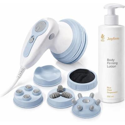CELLUSTOP PACK Electric Anti-Cellulite Device + Body Lotion, 5-in-1 Body Massager Interchangeable Heads, Drainage Massage