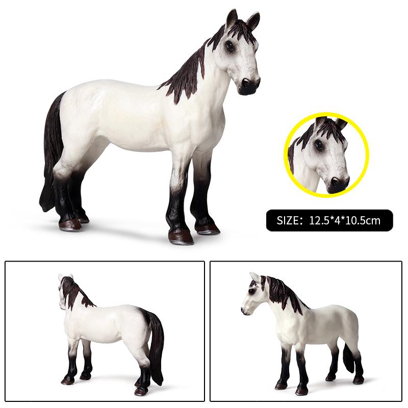 Oenux Original Forest Wild Steed Farm Animal Horse Realistic Model Action Figures Haflinger Ferghana horse PVC Figurines Toy Kid