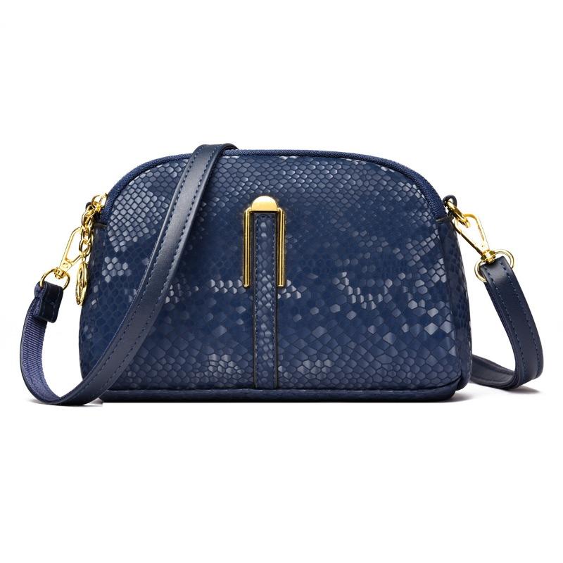 

Повседневная сумка-ракушка с несколькими карманами и большой вместимостью, женская сумка из ПУ, простая сумка через плечо на одно плечо One Size синий