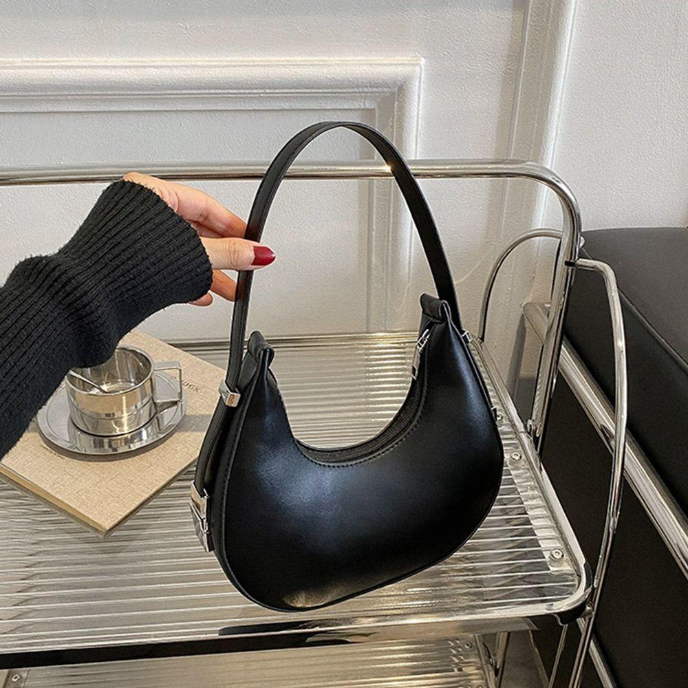 Women Female Solid Color PU Leather Clutch Handbags Tote Bags Hobos Bags Underarm Bag
