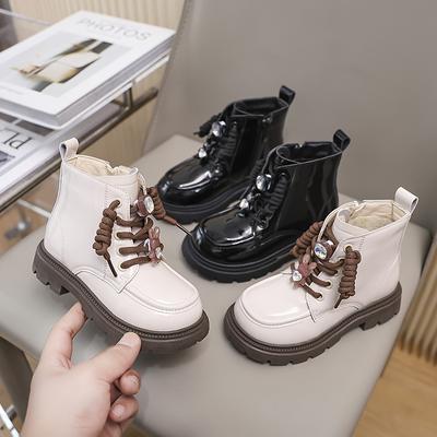 Luxus Mädchen Winterstiefel Niedlicher Hase Kinder Mode Prinzessin Stiefeletten Dicke Sohle Glänzendes PU Kinder Baumwollstiefel Seitenreißverschluss