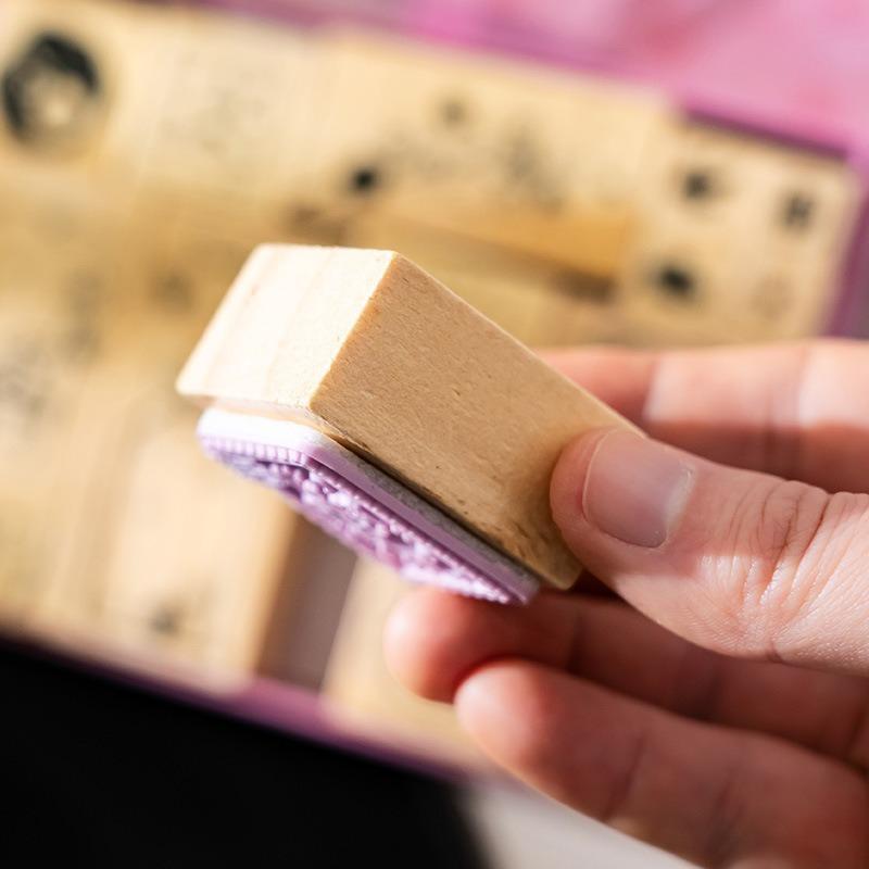 16pcs Artisanal Wooden Stamps, Premium Handmade Seals, Decorative Journaling Supplies